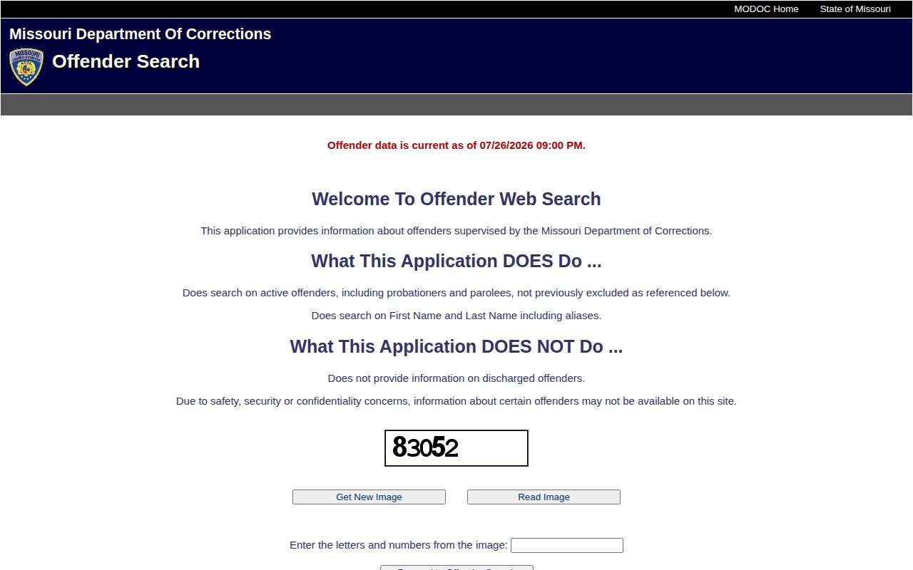 Stoddard County released inmates MODOC active offender search